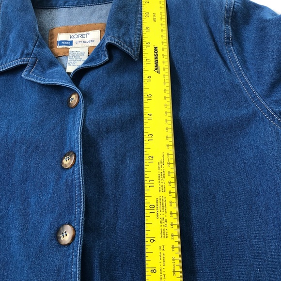 City Blues by KORET Denim Style Top Petite Large - Picture 5 of 7